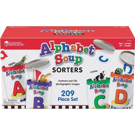 Learning Resources Alphabet Soup Sorters, 208Pcs, Multi PK LRNLER6801